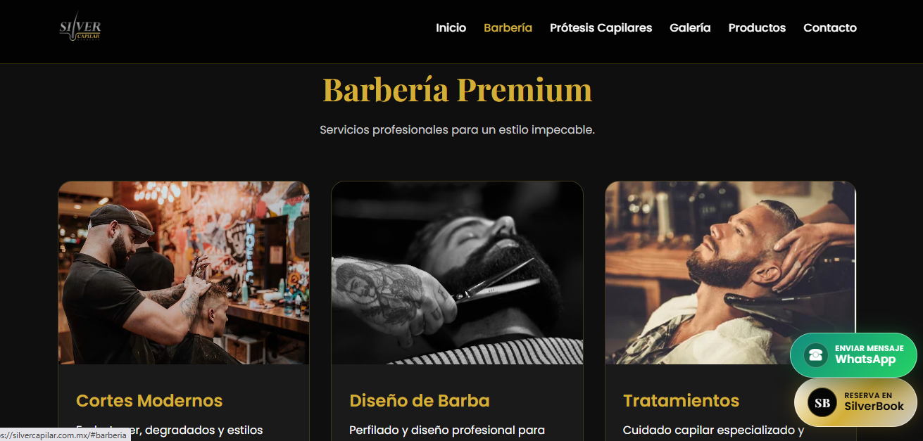 Servicios de barbería de Silver Capilar
