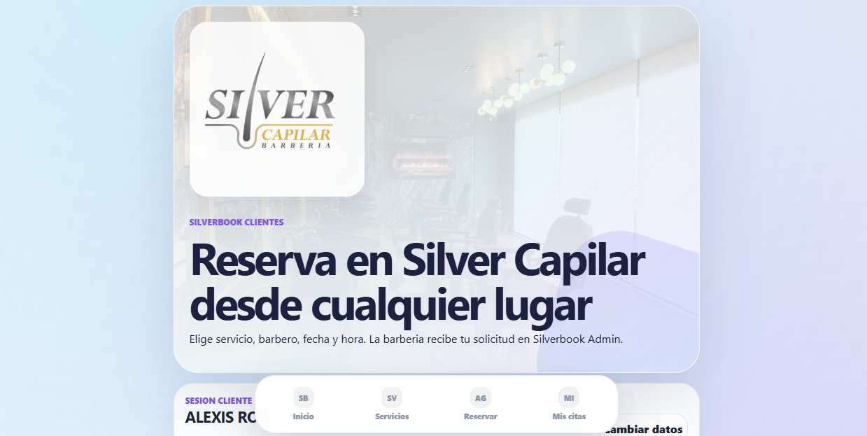 Aplicación de reservaciones Silverbook